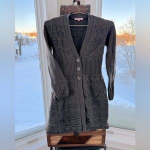 Gorgeous Italian-made, long, textured-knit cardigan